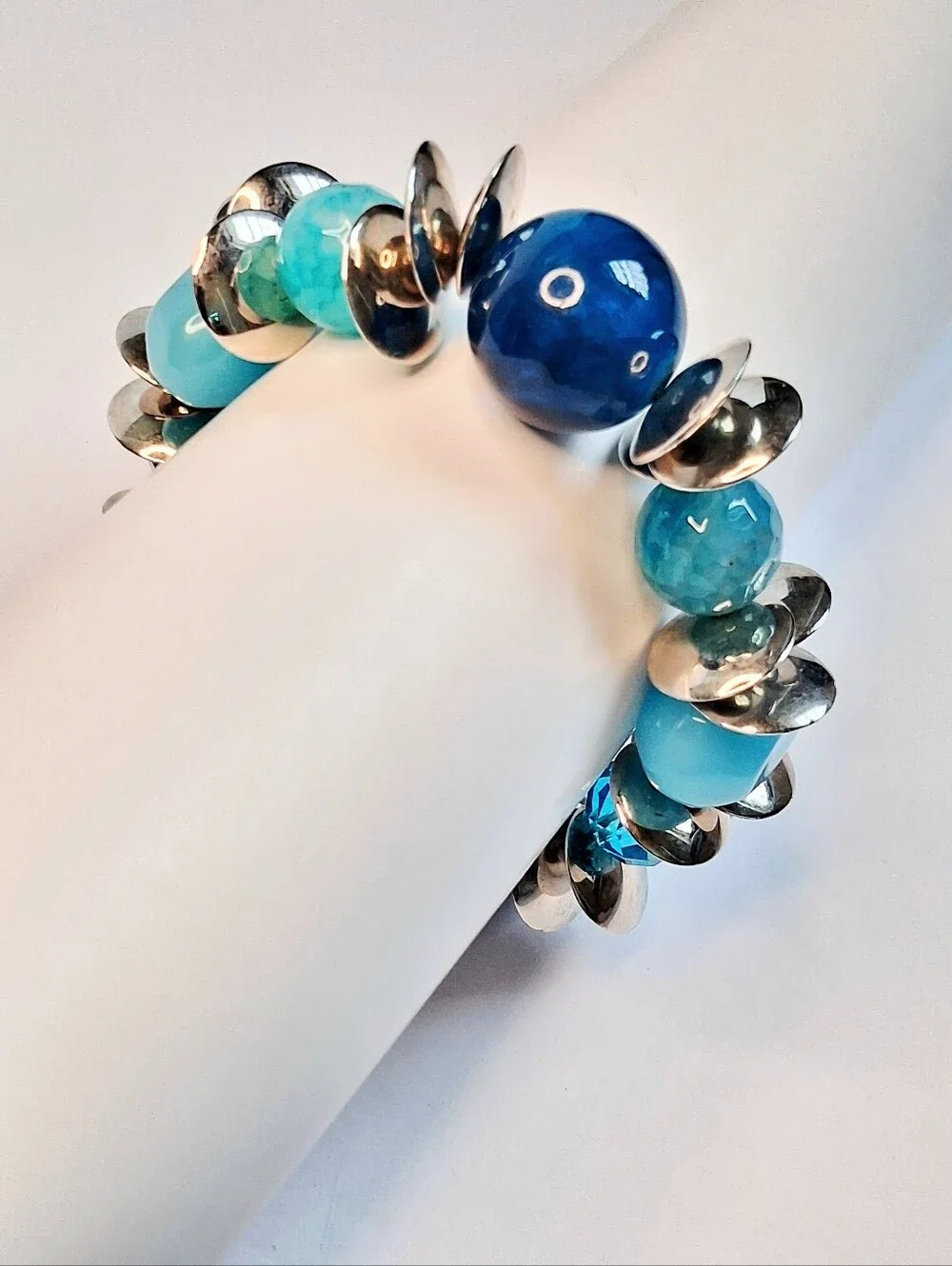 Blue Ocean Saucer-Wave Bracelet